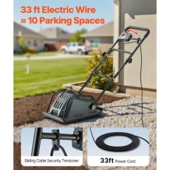 VEVOR Plate Compactor, 130W Output Electric Ground Rammer, 5 kN Force, 3.9 in Depth, 16 m/min Speed, 3304 sq.ft/h Efficiency, Gas Powered Soil Compaction Machine for Driveway, Pavement, Landscaping