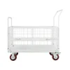 VEVOR Platform Truck Cart with Cage, 2000 lbs Capacity, 6-in-1 Foldable Flatbed Cart with Swivel Wheels, Heavy Duty Hand Truck, Multi-Functional Push Dolly, for Grocery Laundry, 44.5 x 26.6 x 42.1 in