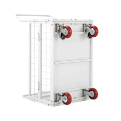 VEVOR Platform Truck Cart with Cage, 2000 lbs Capacity, 6-in-1 Foldable Flatbed Cart with Swivel Wheels, Heavy Duty Hand Truck, Multi-Functional Push Dolly, for Grocery Laundry, 44.5 x 26.6 x 42.1 in