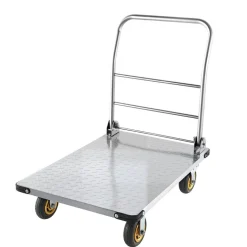 VEVOR Platform Truck, 2000 lbs Capacity, Heavy Duty Steel Flatbed Cart with Swivel Wheels and Handle, Foldable Platform Hand Push Truck Dolly, for Groceries, Garage, Warehouse, 35.4 x 23.6 x 35.4 in