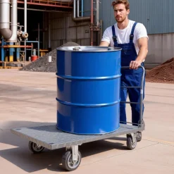 VEVOR Platform Truck, 2650 lbs Capacity, Heavy Duty Flatbed Cart Dolly with Detachable Guardrail and Swivel Wheels, Foldable Hand Push Truck Cart, for Groceries, Garage, Warehouse, 48 x 24 x 36.2 in