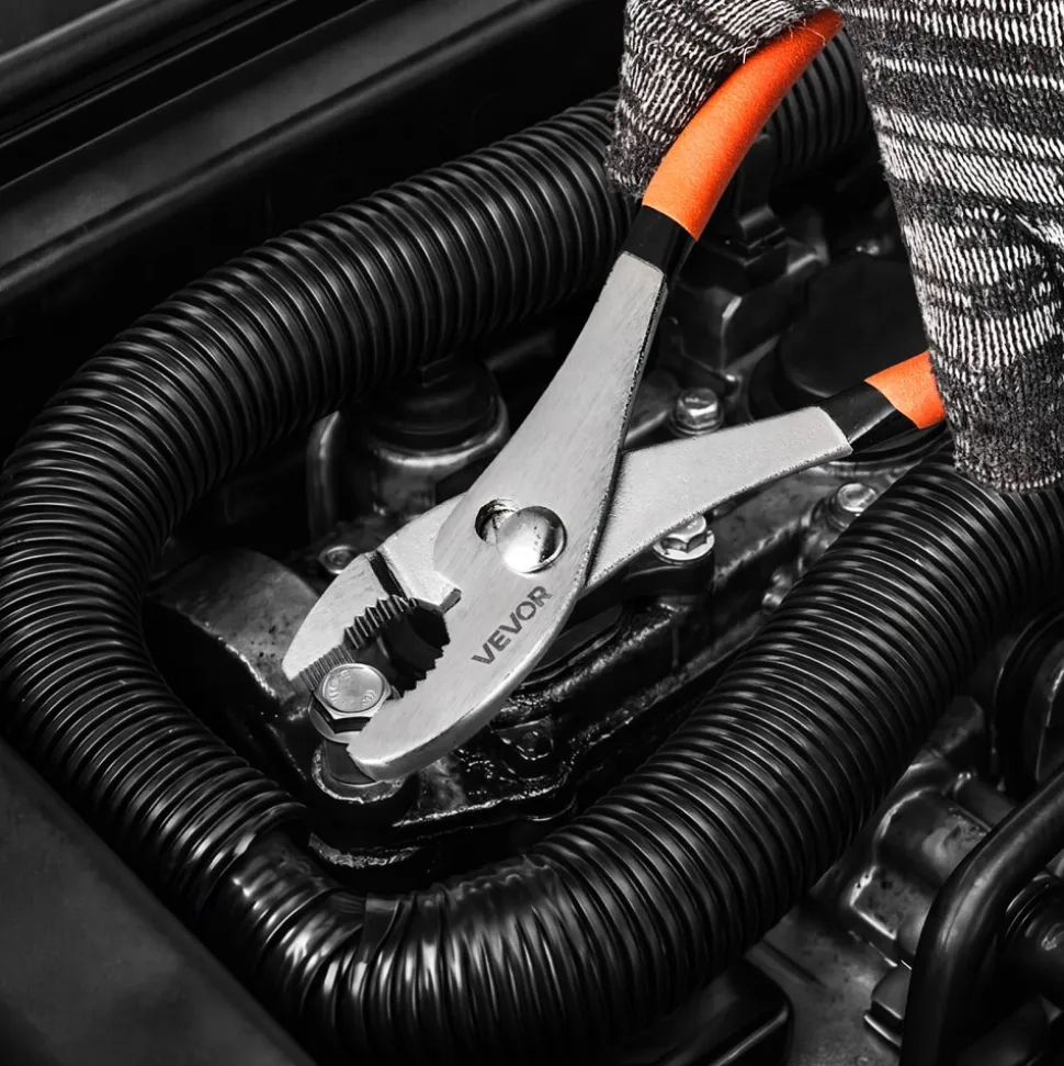 VEVOR Pliers Set 7-Piece Utility Set Polished Carbon Steel Jaw Hand Tools, For DIY & Home Use, 8" Groove Joint, 7" Combination, 6" Diagonal, 6"/8" Slip Joint, 4.5"/6" Long Nose Pliers, Non-Slip Grips