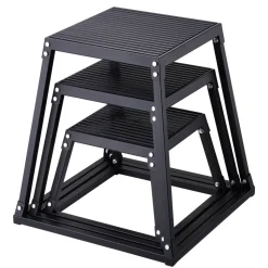 VEVOR Plyometric Jump Boxes, 12/18/24 Inch Plyo Box, Platform and Jumping Agility Box, Anti-Slip Fitness Exercise Step Up Box Set for Home Gym Training, Conditioning Strength Training, Black