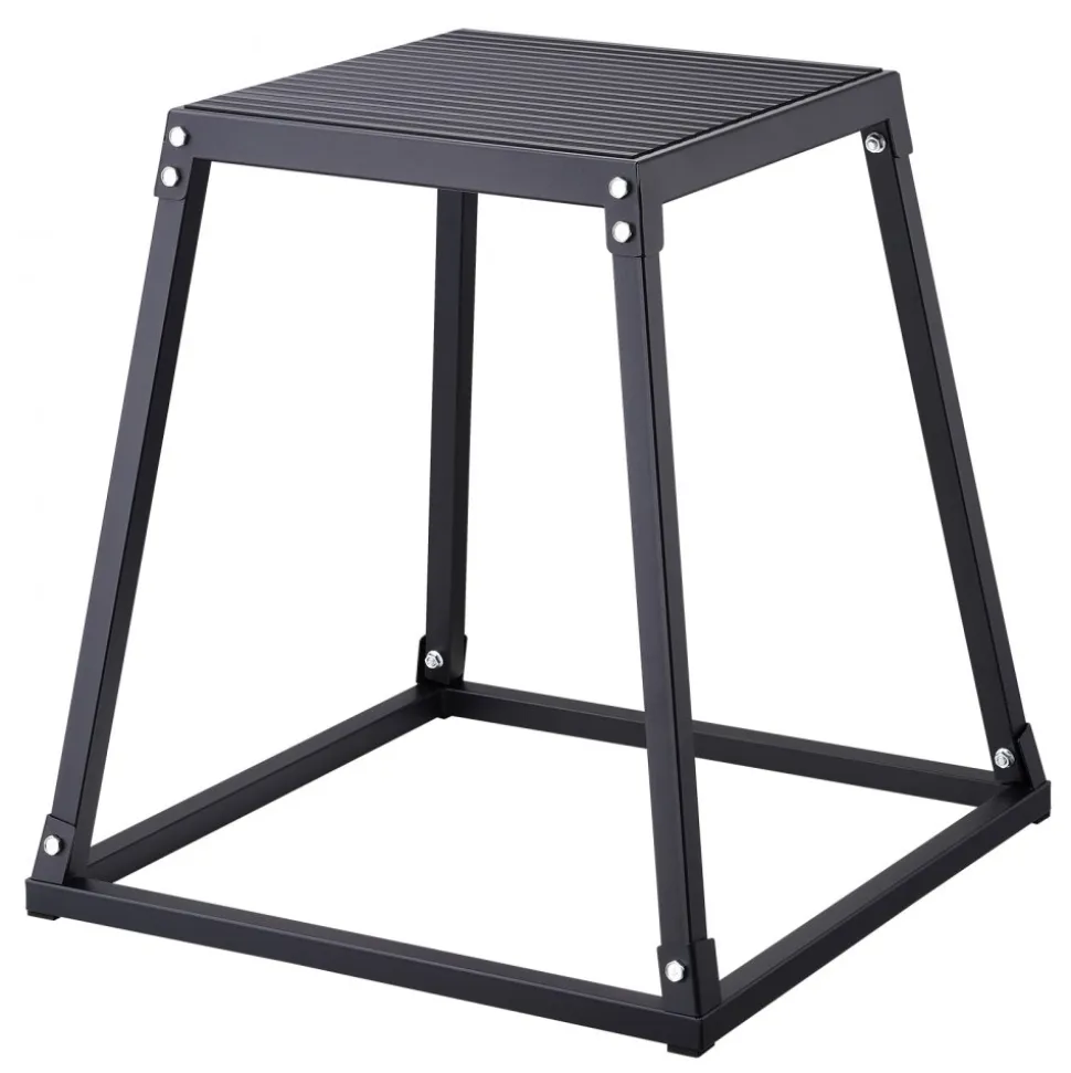 VEVOR Plyometric Jump Boxes, 12/18/24 Inch Plyo Box, Platform and Jumping Agility Box, Anti-Slip Fitness Exercise Step Up Box Set for Home Gym Training, Conditioning Strength Training, Black