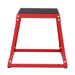 VEVOR Plyometric Jump Box, 18 Inch Plyo Box, Steel Plyometric Platform and Jumping Agility Box, Anti-Slip Fitness Exercise Step Up Box for Home Gym Training, Conditioning Strength Training, Red