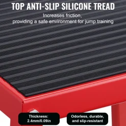 VEVOR Plyometric Jump Box, 18 Inch Plyo Box, Steel Plyometric Platform and Jumping Agility Box, Anti-Slip Fitness Exercise Step Up Box for Home Gym Training, Conditioning Strength Training, Red