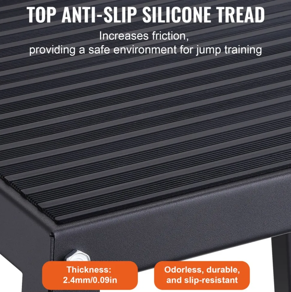 VEVOR Plyometric Jump Box, 18 Inch Plyo Box, Steel Plyometric Platform and Jumping Agility Box, Anti-Slip Fitness Exercise Step Up Box for Home Gym Training, Conditioning Strength Training, Black