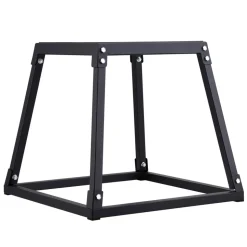 VEVOR Plyometric Jump Box, 18 Inch Plyo Box, Steel Plyometric Platform and Jumping Agility Box, Anti-Slip Fitness Exercise Step Up Box for Home Gym Training, Conditioning Strength Training, Black