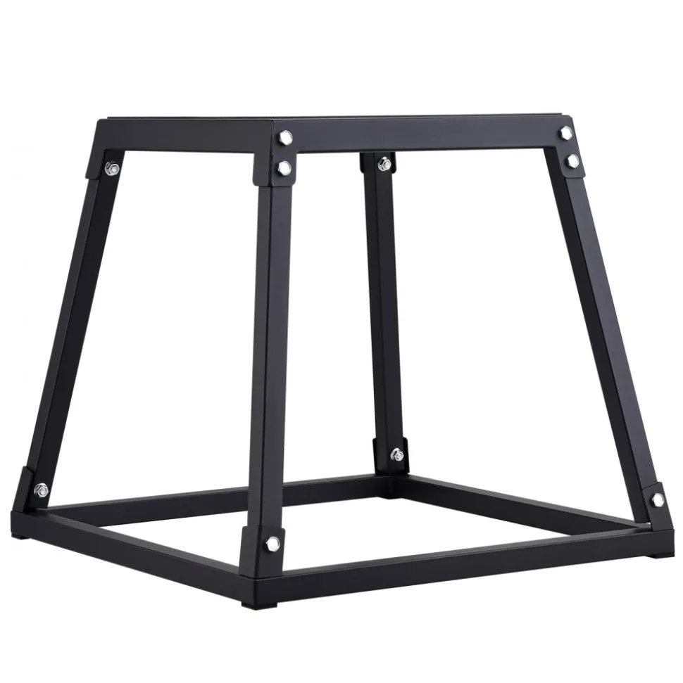 VEVOR Plyometric Jump Box, 18 Inch Plyo Box, Steel Plyometric Platform and Jumping Agility Box, Anti-Slip Fitness Exercise Step Up Box for Home Gym Training, Conditioning Strength Training, Black