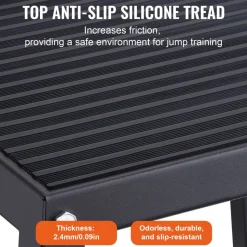 VEVOR Plyometric Jump Box, 12 Inch Plyo Box, Steel Plyometric Platform and Jumping Agility Box, Anti-Slip Fitness Exercise Step Up Box for Home Gym Training, Conditioning Strength Training, Black