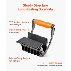 VEVOR Plywood Carrier, 200 lbs Single Clamp Capacity, 2 Pack Adjustable Drywall Carrying Tool for 0-1 Inches Thickness Boards, Plywood Carrier with Non-Slip Grips for Plastic Boards, Plywood, Drywall
