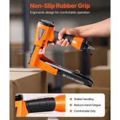 VEVOR Pneumatic Carton Closing Stapler, 13 Gauge Pneumatic Cardboard Staple Gun for 1-3/8 inch Crown 5/8" & 3/4" Length, Depth-Adjustable 70-120 PSI Air Staple Gun for Boxes Carton Closing, Packaging