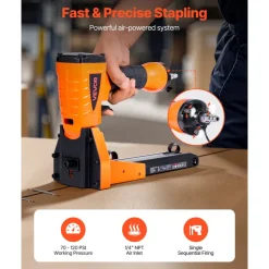 VEVOR Pneumatic Carton Closing Stapler, 13 Gauge Pneumatic Cardboard Staple Gun for 1-3/8 inch Crown 5/8