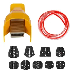 VEVOR Pneumatic Crimping Tool Am-10, Air Powered Wire Terminal Crimping Machine Crimping Up To 16mm2, Pneumatic Crimper Plier Machine with 10 Sets Of Dies for Many Kinds of Terminals