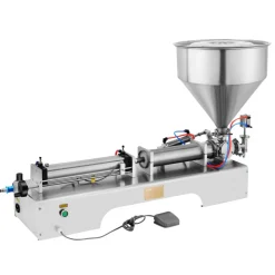 VEVOR Pneumatic Liquid Paste Filling Machine 50-500ML Volume, Horizontal Cream Filling Machine with 30L Hopper, Pneumatic liquid Filling Machine for Water Oil Cream etc