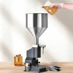 VEVOR Pneumatic Paste Liquid Filling Machine, 5-50ml Bottle Filler, Bottle Filling Machine, Stainless Steel Liquid Filler with Pedal for Milk Water Juice Essential Oil Shampoo Cosmetic Honey Lotion