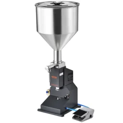 VEVOR Pneumatic Paste Liquid Filling Machine, 5-50ml Bottle Filler, Bottle Filling Machine, Stainless Steel Liquid Filler with Pedal for Milk Water Juice Essential Oil Shampoo Cosmetic Honey Lotion