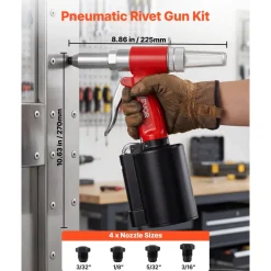 VEVOR Pneumatic Rivet Gun Kit with 3/32