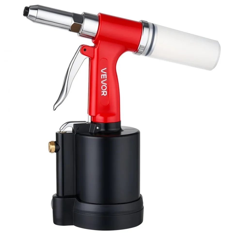 VEVOR Pneumatic Rivet Gun Kit with 3/32" 1/8" 5/32" 3/16" 1/4" Nosepieces, 3924 LBS Pulling Force, 3-Claw Secure Grip, Air Pop Riveter Tool for Automotive, Construction, Industrial Manufacturing