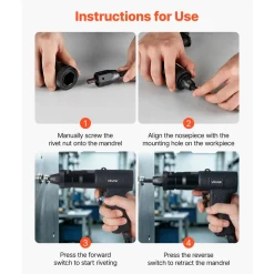 VEVOR Pneumatic Rivet Nut Gun Kit with 1/4