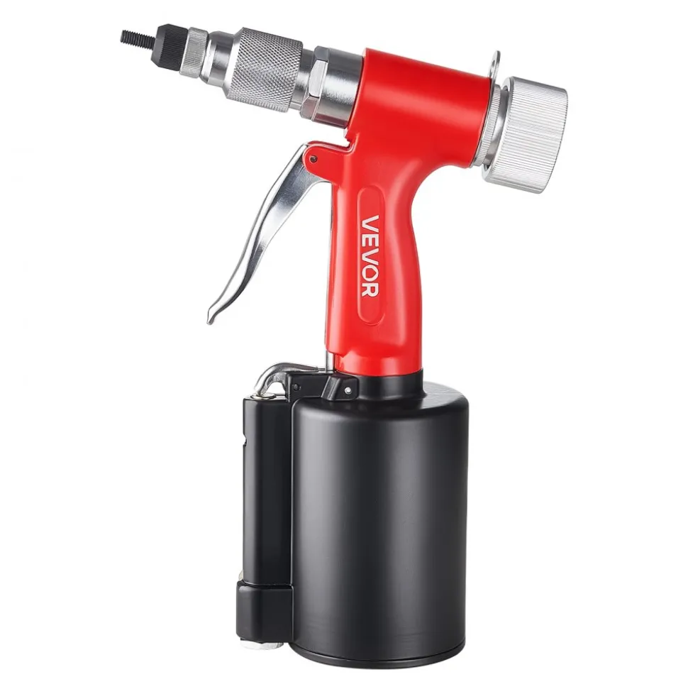VEVOR Pneumatic Rivet Nut Gun Kit with 8PCS SAE & Metric Gun Heads, M4 M5 M6 M8 M10 1/4" 5/16" 3/8", 2680LBS Force, Air Rivet Nut Tool for Automotive, Construction, Industrial Manufacturing