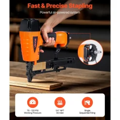 VEVOR Pneumatic Staple Gun, 16 Gauge 7/16-inch Medium Crown Pneumatic Stapler 1