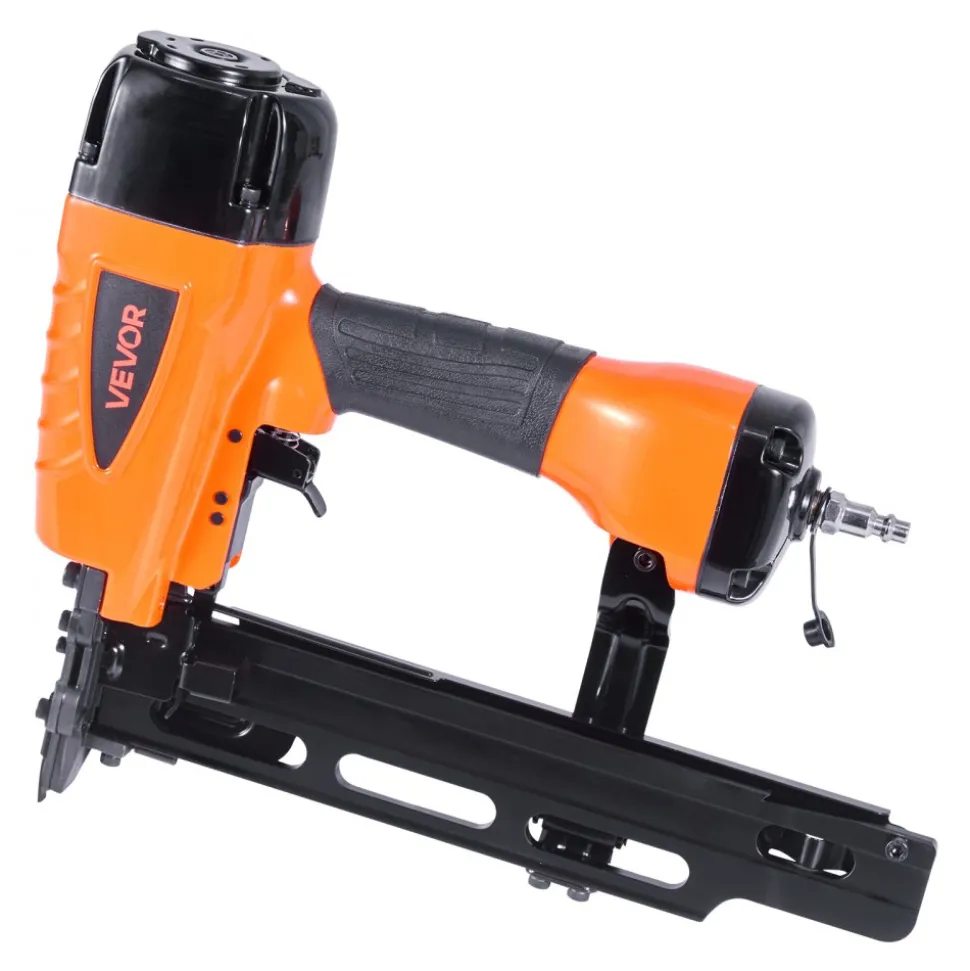 VEVOR Pneumatic Staple Gun, 16 Gauge 7/16-inch Medium Crown Pneumatic Stapler 1" to 2" Length, 70-120PSI Heavy Duty Air-Powered Staple Gun for Roof Decking, Wall Sheathing, Fencing and Subflooring