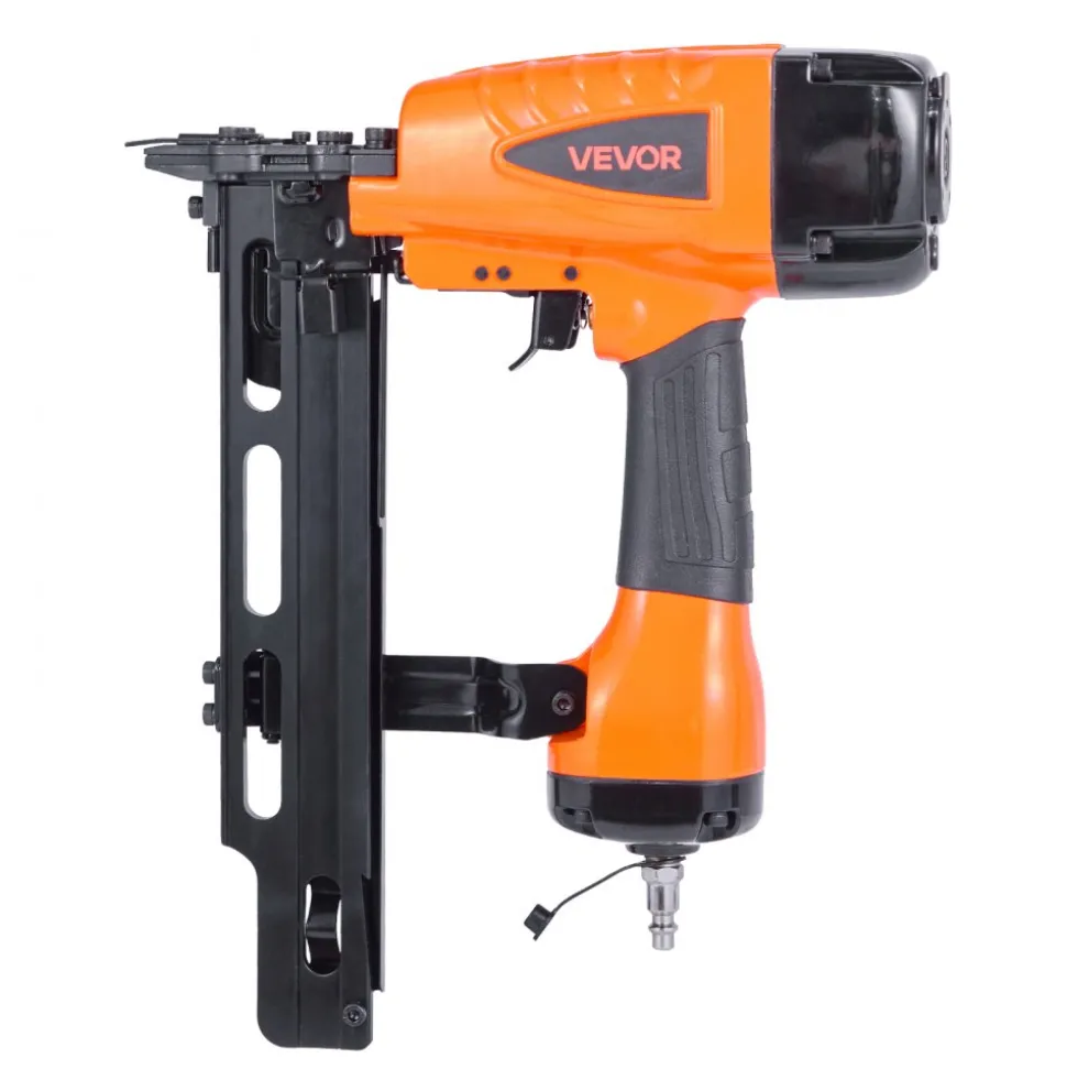 VEVOR Pneumatic Staple Gun, 16 Gauge 7/16-inch Medium Crown Pneumatic Stapler 1" to 2" Length, 70-120PSI Heavy Duty Air-Powered Staple Gun for Roof Decking, Wall Sheathing, Fencing and Subflooring