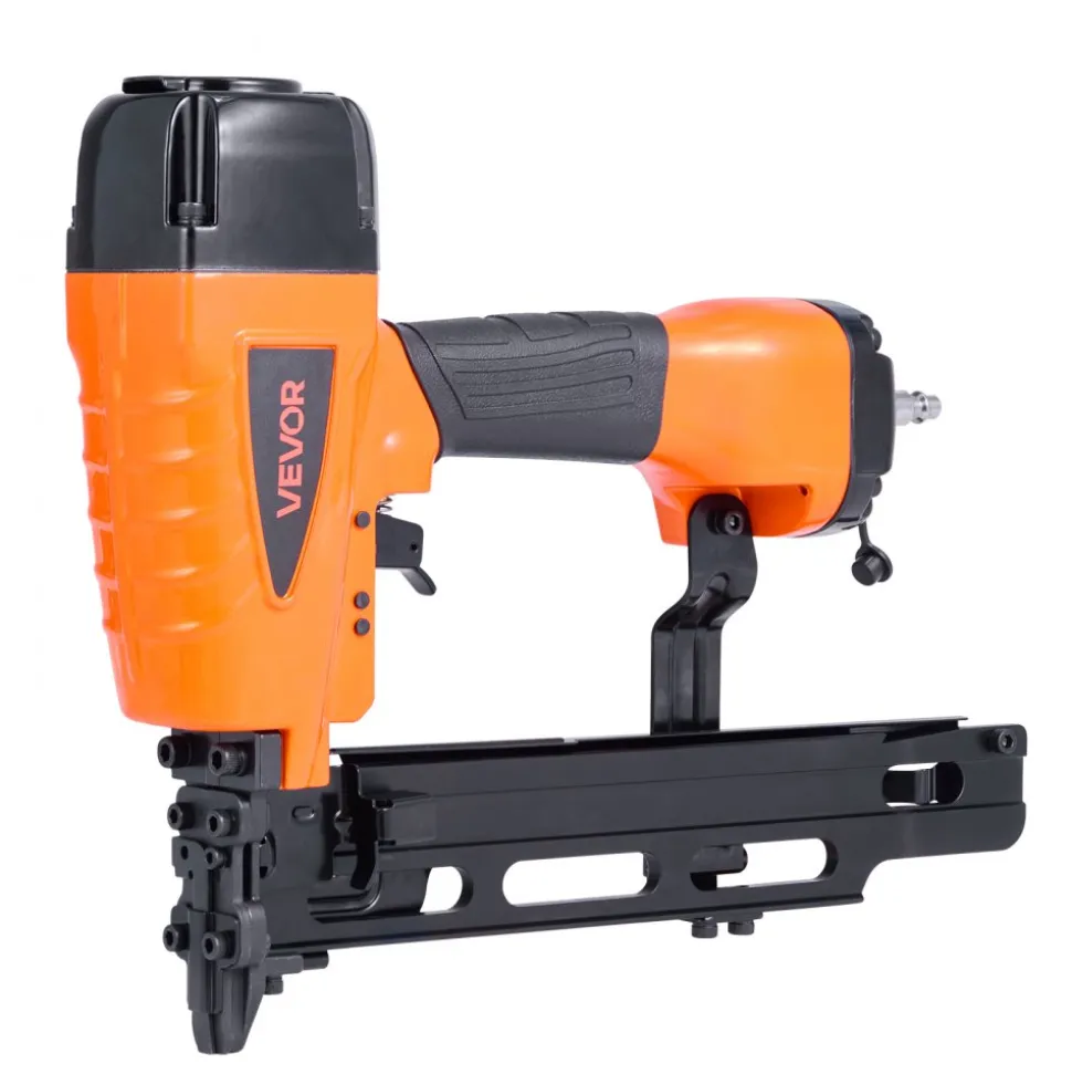 VEVOR Pneumatic Staple Gun, 16 Gauge 7/16-inch Medium Crown Pneumatic Stapler 1" to 2" Length, 70-120PSI Heavy Duty Air-Powered Staple Gun for Roof Decking, Wall Sheathing, Fencing and Subflooring