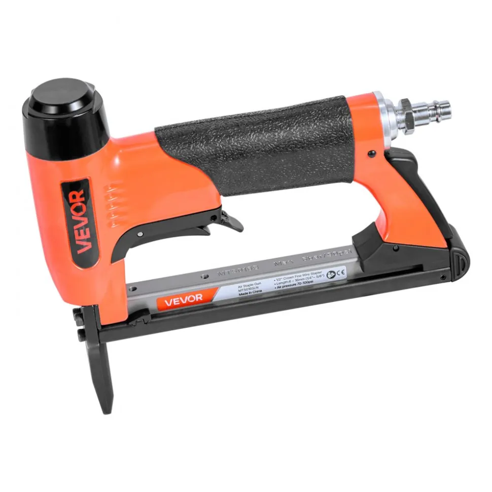 VEVOR Pneumatic Staple Gun, 22 Gauge Pneumatic Upholstery Stapler for 71 Series Fine Wire Staples 3/8-inch Crown 5/32"-5/8" Length, 70-110 PSI Air Staple Gun for Woodworking, Upholstering, DIY Project