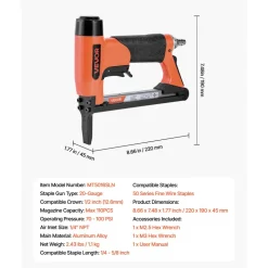 VEVOR Pneumatic Staple Gun, 22 Gauge Pneumatic Upholstery Stapler for 71 Series Fine Wire Staples 3/8-inch Crown 5/32