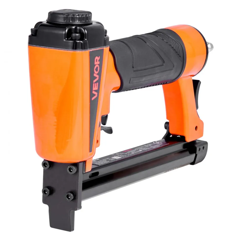 VEVOR Pneumatic Staple Gun, 21 Gauge Long-Nose Upholstery Stapler for 80 Series Fine Wire Staples 1/2-inch Crown 1/4"-5/8" Length, Max 150PCS Loading Air Staple Gun for Upholstering, Woodworking, DIY