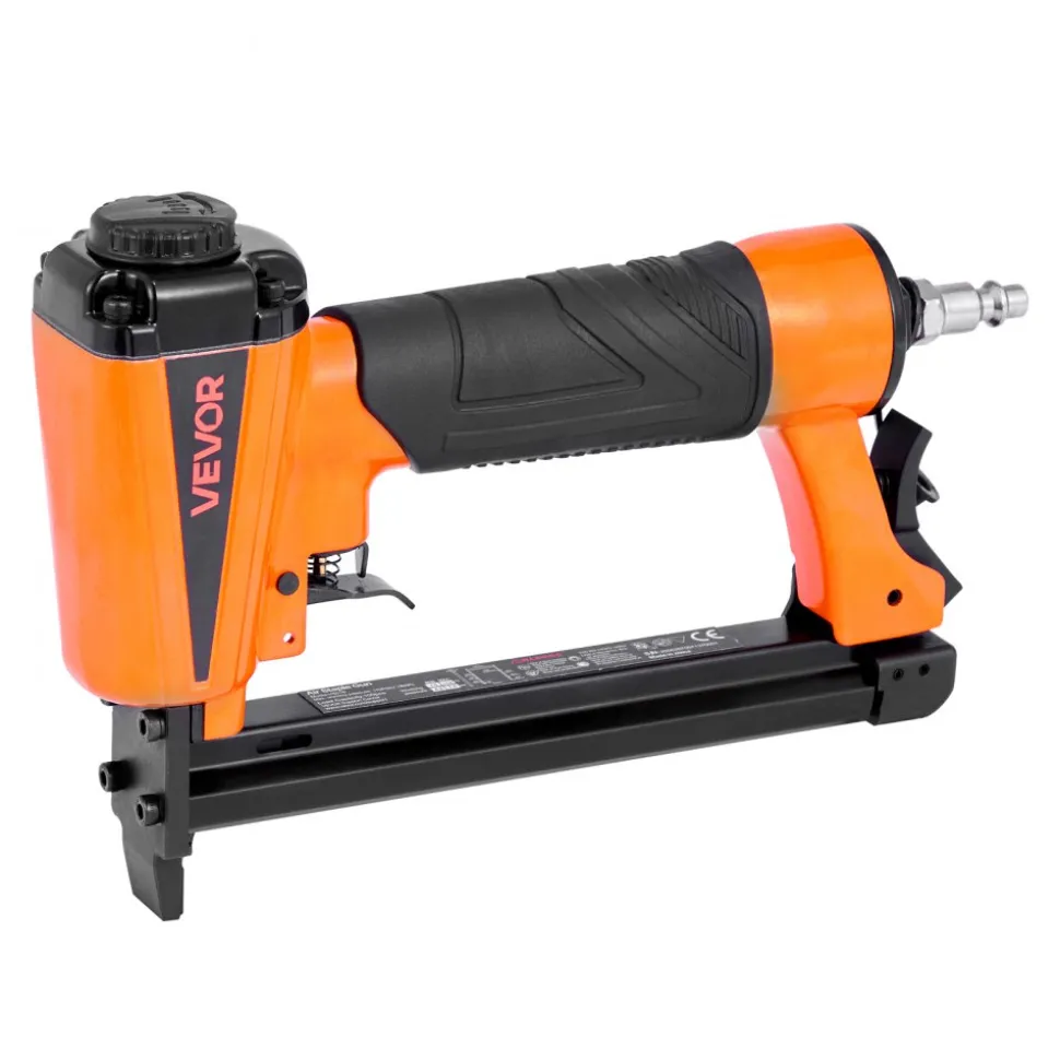 VEVOR Pneumatic Staple Gun, 21 Gauge Long-Nose Upholstery Stapler for 80 Series Fine Wire Staples 1/2-inch Crown 1/4"-5/8" Length, Max 150PCS Loading Air Staple Gun for Upholstering, Woodworking, DIY