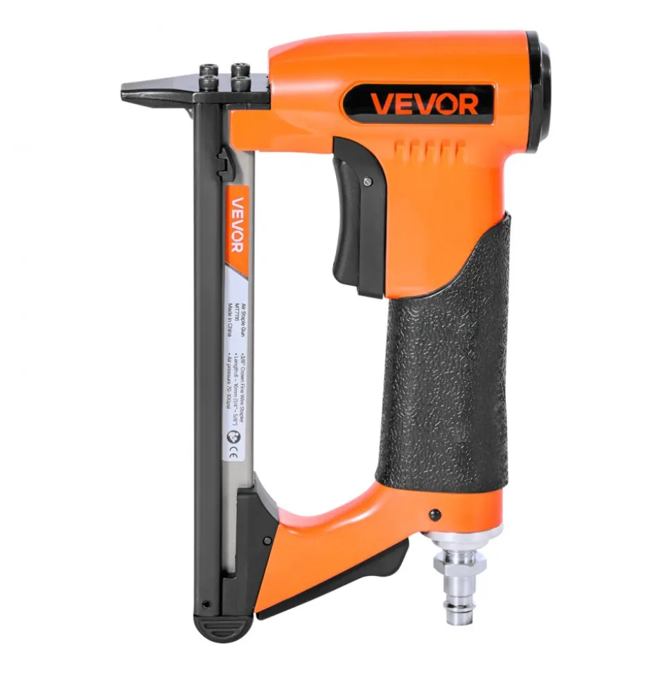 VEVOR Pneumatic Staple Gun, 22 Gauge Air Upholstery Stapler for 71 Series Fine Wire Staples 3/8" Crown 1/4"-5/8" Length, Max 180PCS Loading Air Staple Gun for Upholstering, Woodworking, DIY Projects