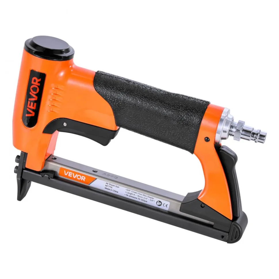 VEVOR Pneumatic Staple Gun, 22 Gauge Air Upholstery Stapler for 71 Series Fine Wire Staples 3/8" Crown 1/4"-5/8" Length, Max 180PCS Loading Air Staple Gun for Upholstering, Woodworking, DIY Projects