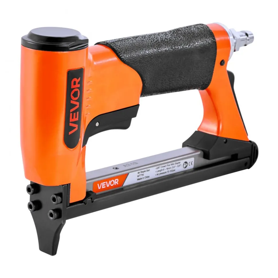 VEVOR Pneumatic Staple Gun, 22 Gauge Air Upholstery Stapler for 71 Series Fine Wire Staples 3/8" Crown 1/4"-5/8" Length, Max 180PCS Loading Air Staple Gun for Upholstering, Woodworking, DIY Projects