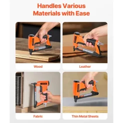VEVOR Pneumatic Staple Gun, 22 Gauge Long-Nose Upholstery Stapler for 71 Series Fine Wire Staples 3/8-inch Crown 1/4
