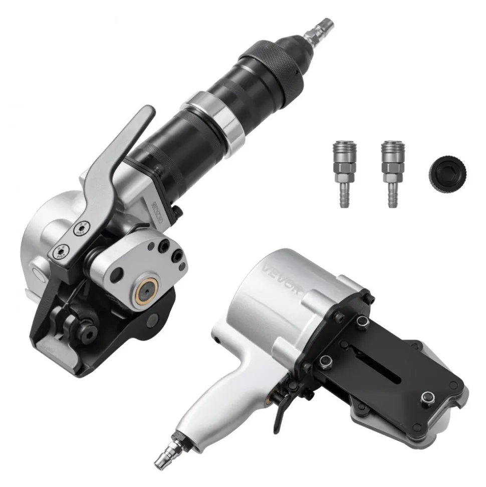 VEVOR Pneumatic Steel Strapping Machine, 8500 N Tension Force, Metal Strapping Tool Tensioner and Cutter Sealer for 1.26 in Width Metal Belt, Heavy Duty Split Type Baler for High Tensile Packaging