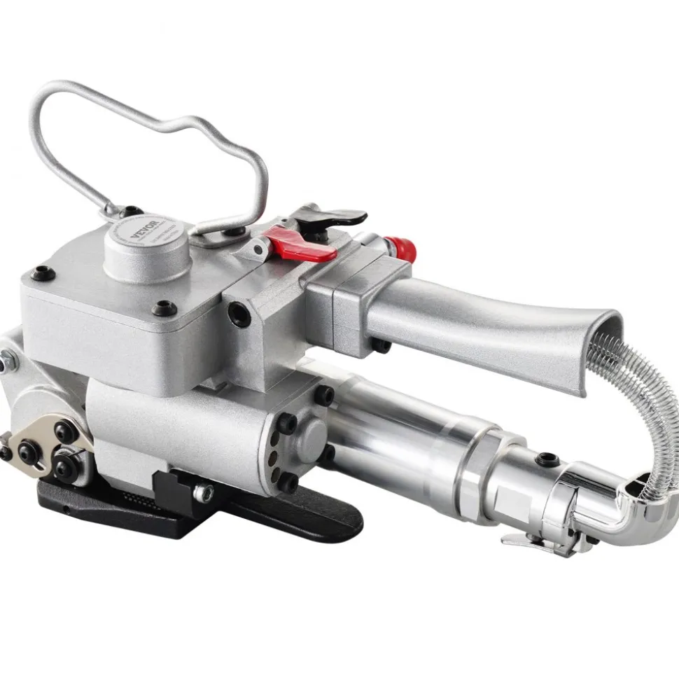 VEVOR Pneumatic Strapping Tool, for 3/4"-1" Width PET Plastic Belt, Packaging Strapping Machine, Handheld Baler, Automatic Packaging Machine with 4000N Max Tension, Portable Banding Strapping Kit
