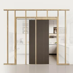 VEVOR Pocket Door Frame Kit, for 24-30 in Wide 80 in High Door, Pocket Door Kit with Two-Way Soft Close Mechanism, Slide Smoothly Quietly, Easy to Install, Wood and Galvanized Steel, for Living Room