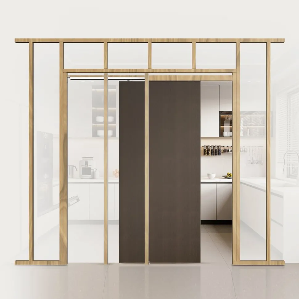 VEVOR Pocket Door Frame Kit, for 24-30 in Wide 80 in High Door, Pocket Door Kit with Two-Way Soft Close Mechanism, Slide Smoothly Quietly, Easy to Install, Wood and Galvanized Steel, for Living Room