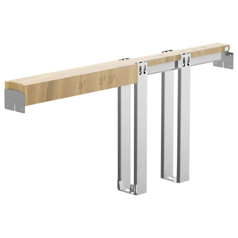 VEVOR Pocket Door Frame Kit, for 24-30 in Wide 80 in High Door, Pocket Door Kit with Two-Way Soft Close Mechanism, Slide Smoothly Quietly, Easy to Install, Premium Galvanized Steel, for Living Room