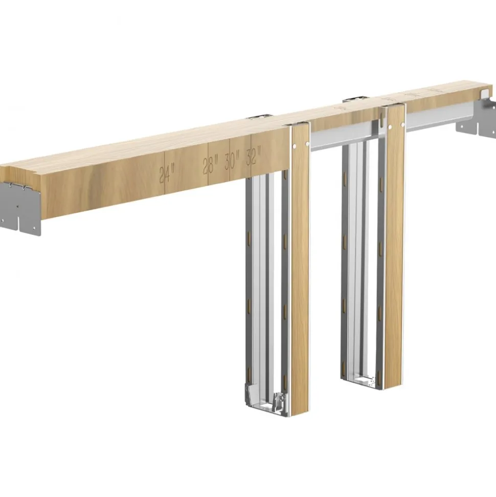 VEVOR Pocket Door Frame Kit, for 24-32 in Wide 80 in High Door, Pocket Door Kit with Two-Way Soft Close Mechanism, Slide Smoothly Quietly, Easy to Install, Premium Galvanized Steel, for Living Room