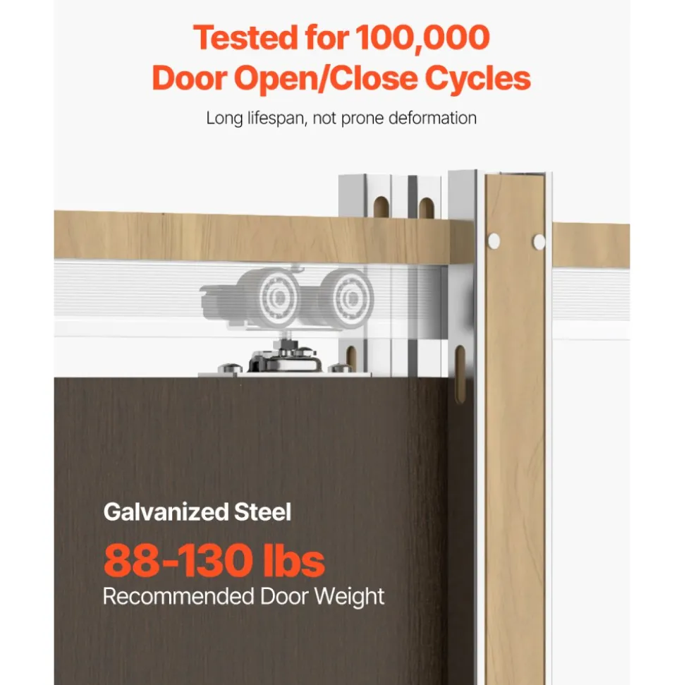 VEVOR Pocket Door Frame Kit, for 24-32 in Wide 80 in High Door, Pocket Door Kit with Two-Way Soft Close Mechanism, Slide Smoothly Quietly, Easy to Install, Premium Galvanized Steel, for Living Room