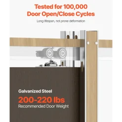 VEVOR Pocket Door Frame Kit, for 48-72 in Wide 80 in High Door, Pocket Door Kit with Two-Way Soft Close Mechanism, Slide Smoothly Quietly, Easy to Install, Wood and Galvanized Steel, for Living Room