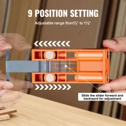 VEVOR Pocket Hole Jig, 56 Pcs Mini Jig Pocket Hole System with 9