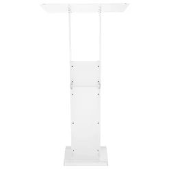 VEVOR Podium Stand, 50-Inch Acrylic Lectern, Portable Laptop Desk with Wide Reading Surface and Storage Shelf, Book Stopper, Floor-Standing, for Classroom, Wedding, Conference, Lecture and Concert