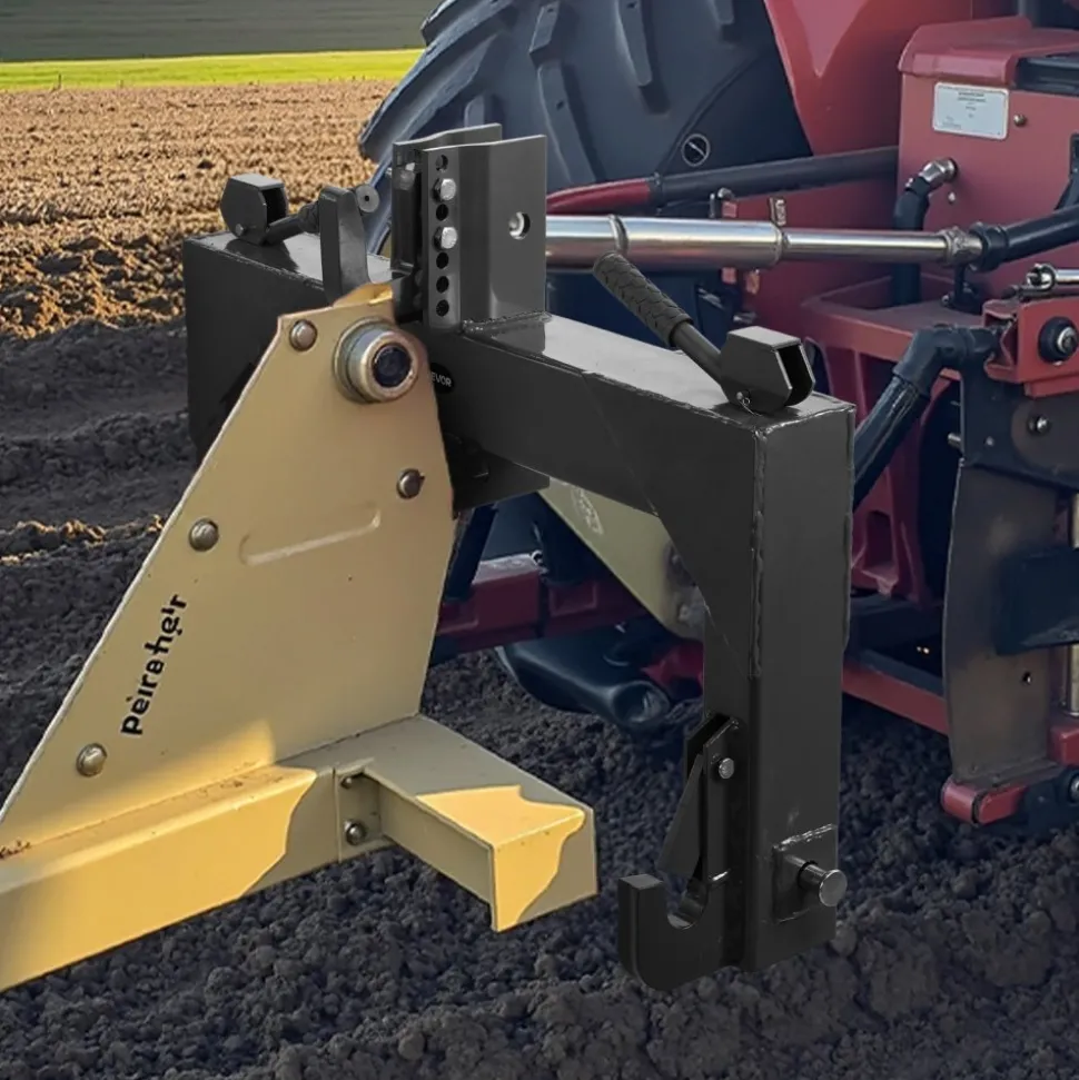VEVOR 3-Point Quick Hitch with 2 in Receiver, 3000 Lbs Lift Capacity, 3-Pt Hitch with 5 Level Adjustable Bolt, Adaptation to Category 1 & 2 Tractor, Heavy Duty 3 Point Attachments, Black