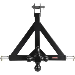 VEVOR 3 Point Trailer Hitch 2 in Receiver, 3pt Quick Hitch Attachment with 3 Trailer Balls, Tractor Tow Drawbar Adapter, Compatible with Kubota, Mahindra, Ford, Yanmar, John Deere, Massey Ferguson