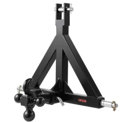 VEVOR 3 Point Trailer Hitch 2 in Receiver, 3pt Quick Hitch Attachment with 3 Trailer Balls, Tractor Tow Drawbar Adapter, Compatible with Kubota, Mahindra, Ford, Yanmar, John Deere, Massey Ferguson